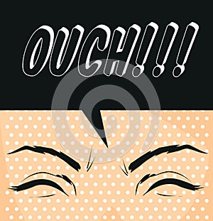 Cartoon ouch-pop art illustration exclamation