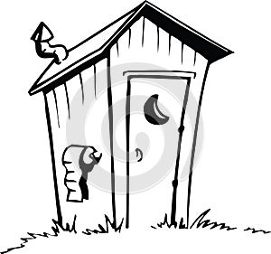 Cartoon Outhouse Vector Illustration