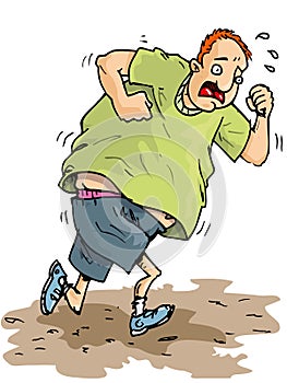 Cartoon of overweight runner