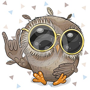 Cartoon Owl with yellow sun glasses