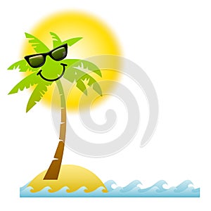 Cartoon Palm Tree Sunglasses photo