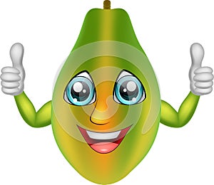 Cartoon papaya giving thumbs up