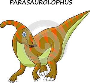 Cartoon parasaurolophus isolated on white background