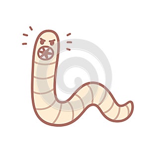 Cartoon parasite worm photo