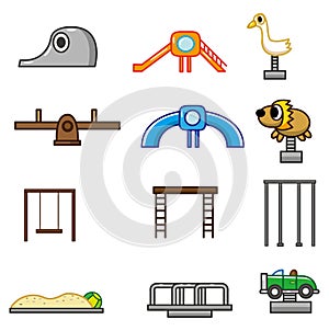 Cartoon park playground icon