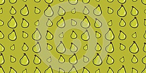 Cartoon pears pattern repeat background