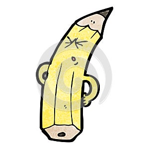 cartoon pencil with bad back