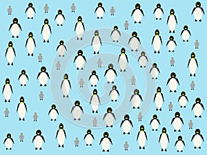 Cartoon penguin background