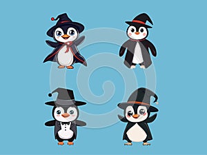 Cartoon Penguin in Magician Attire photo