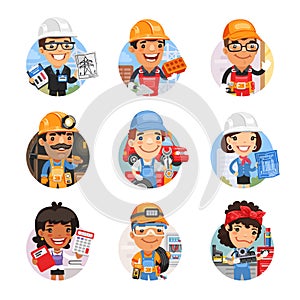 Cartoon People Avatars with Different Professions