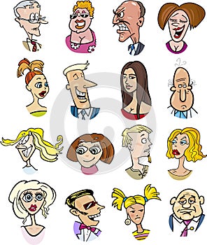 Cartoon people characters and emotions