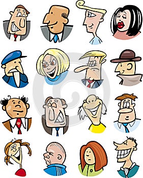 Cartoon people characters and emotions photo