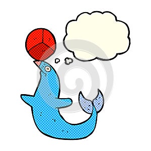 cartoon performing seal with thought bubble