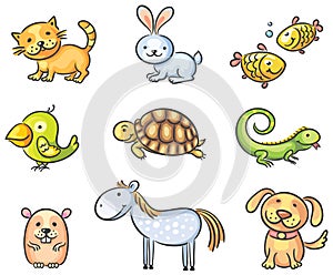 Cartoon pet animals