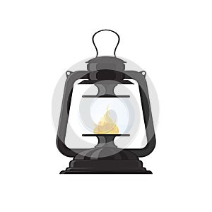 Cartoon petroleum lamp icon on white background vector illustration