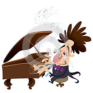 Cartoon pianist photo