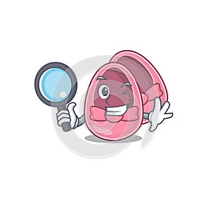Cartoon picture of baby girl shoes Detective using tools