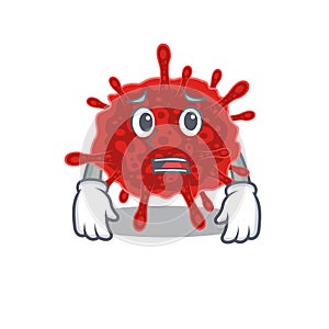 Cartoon picture of buldecovirus showing anxious face