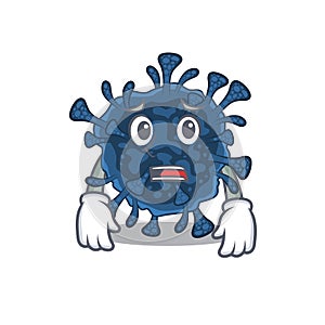 Cartoon picture of decacovirus showing anxious face