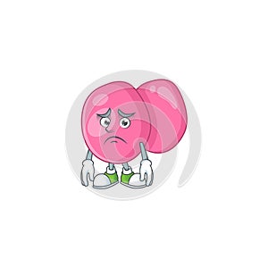Cartoon picture of streptococcus pyogenes with worried face