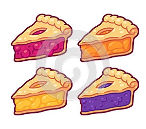 Cartoon pie slices set