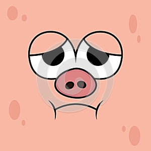 sad pig expression