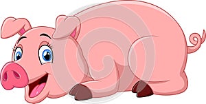 Cartoon pig lay down