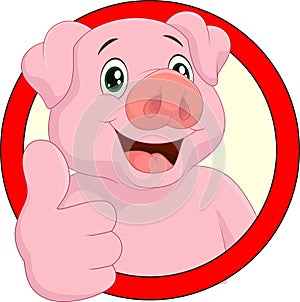 Cartoon pig mascot