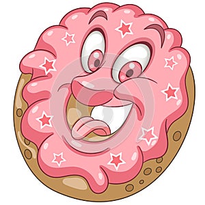 Cartoon Pink Donut