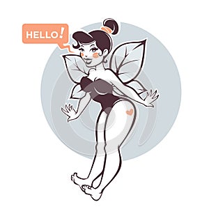 Cartoon pinup fantasy fairy