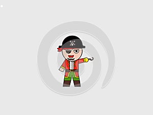 Cartoon pirate captain character