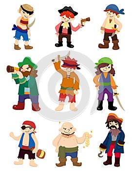 Cartoon pirate icon set