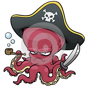 Cartoon pirate octopus