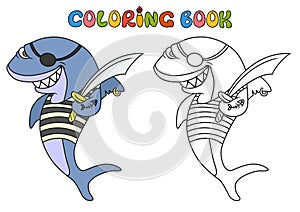 Cartoon pirate shark