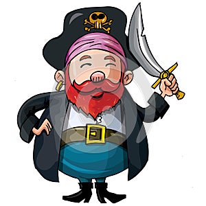 Cartoon pirate with a sword