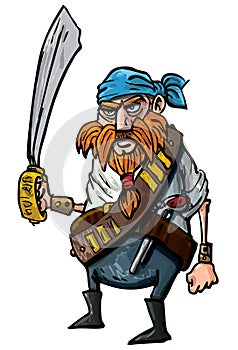 Cartoon pirate with a sword