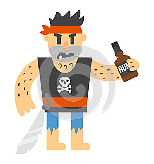 Cartoon pirate vector character