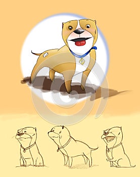 Cartoon Pit bull