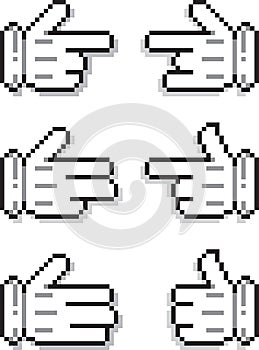 Cartoon Pixel Hands