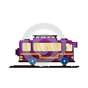 Vector Cartoon Pixelart City bus Isolated Illustration photo