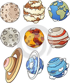 Cartoon planets