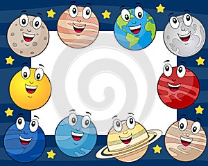 Cartoon Planets Horizontal Photo Frame