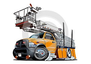Cartoon Platform Lift Truck