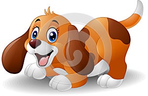 Cartoon playful puppy