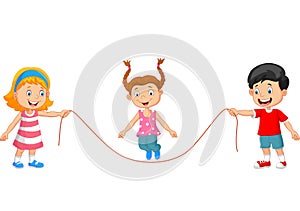 Cartoon Playing jump rope