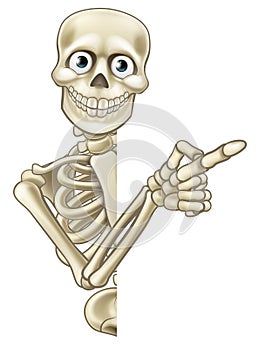 Cartoon Pointing Skeleton