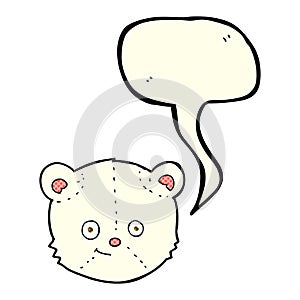 cartoon polar bear head with speech bubble