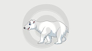 Cartoon polar bear walking animation