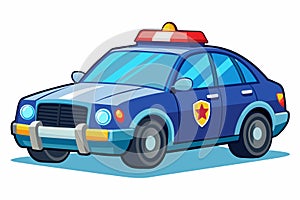 A cartoon police car with flashing lights on, Police car Customizable Cartoon Illustration