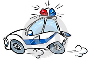 Cartoon police car siren illustration